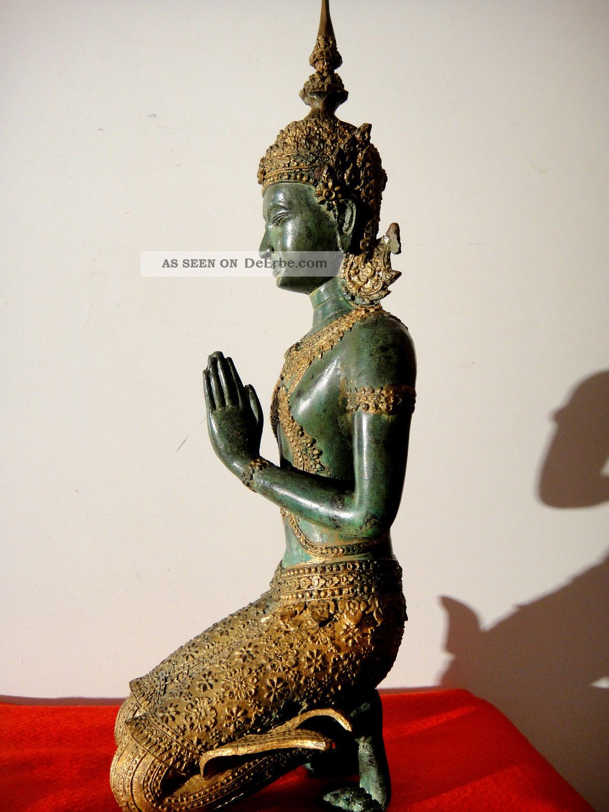 Tempelgottheit Aus Thailand ? 5,  5 Kg Schwer Bronze. Asiatika: Indien & Himalaya Bild