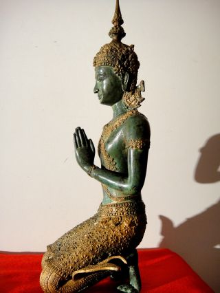 Tempelgottheit Aus Thailand ? 5,  5 Kg Schwer Bronze. Bild