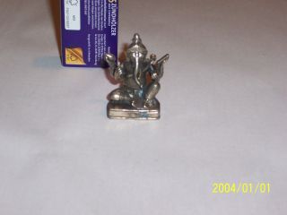 Versilberte Bronzefigur Kleiner Ganesha Hinduismus,  H 4,  5 Cm,  68 G Bild