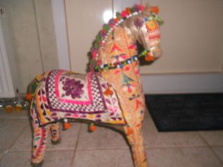 Pferd Deko Skulptur Hand Woven Indien Bild