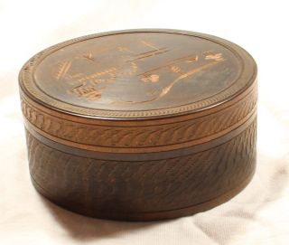 Antike Japanische Holzdose Noritake Nippon Um 1920 - Antique Japanese Wood Box Bild