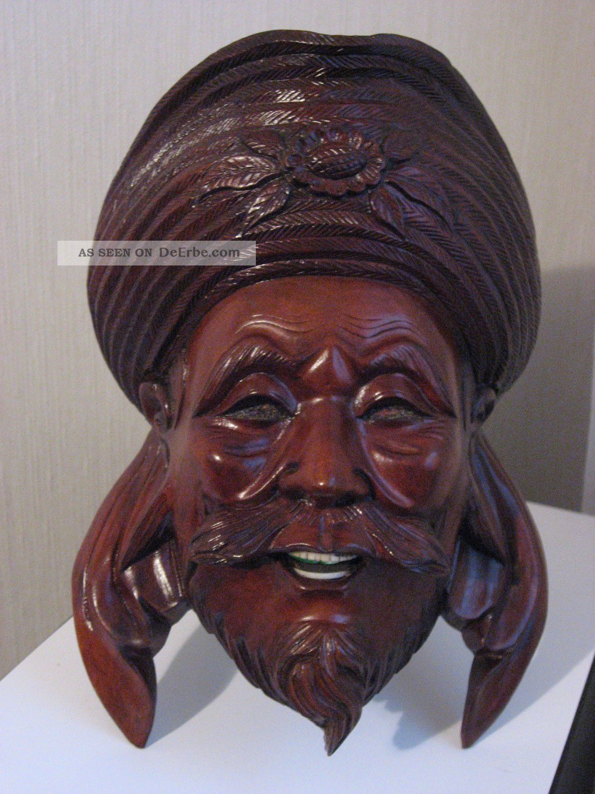 China - Gesichtsmaske Holzmaske Wandmaske Aus Mahagoni - Handarbeit Entstehungszeit nach 1945 Bild