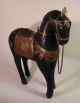 Dekoratives,  Großes Pferd Aus Holz Mit Beschlägen Aus Kupfer U.  Messing_indien Entstehungszeit nach 1945 Bild 2
