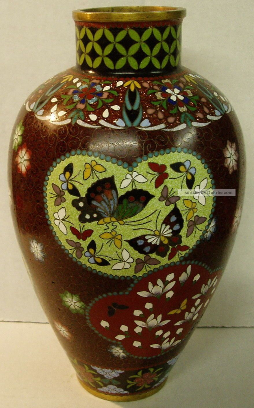 Herrliche Antike Cloisonne - Vase,  Sehr Selten,  Unbeschädigt, Asiatika: China Bild