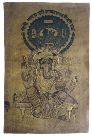 Indisches Gemälde,  Ganesh,  Ganapati,  Lord Ganesh Miniaturmalei Steinfarben India Bild