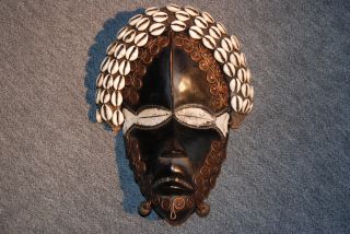 Maske Afrikanisch Holz Um 1970/80 Wohl Kamerun 34 Cm Sehr Dekorativ Bild