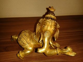 Edle Skulptur - Figur Elefant,  Bronze/messing ? Indien/asien ? Gottheit ? Bild
