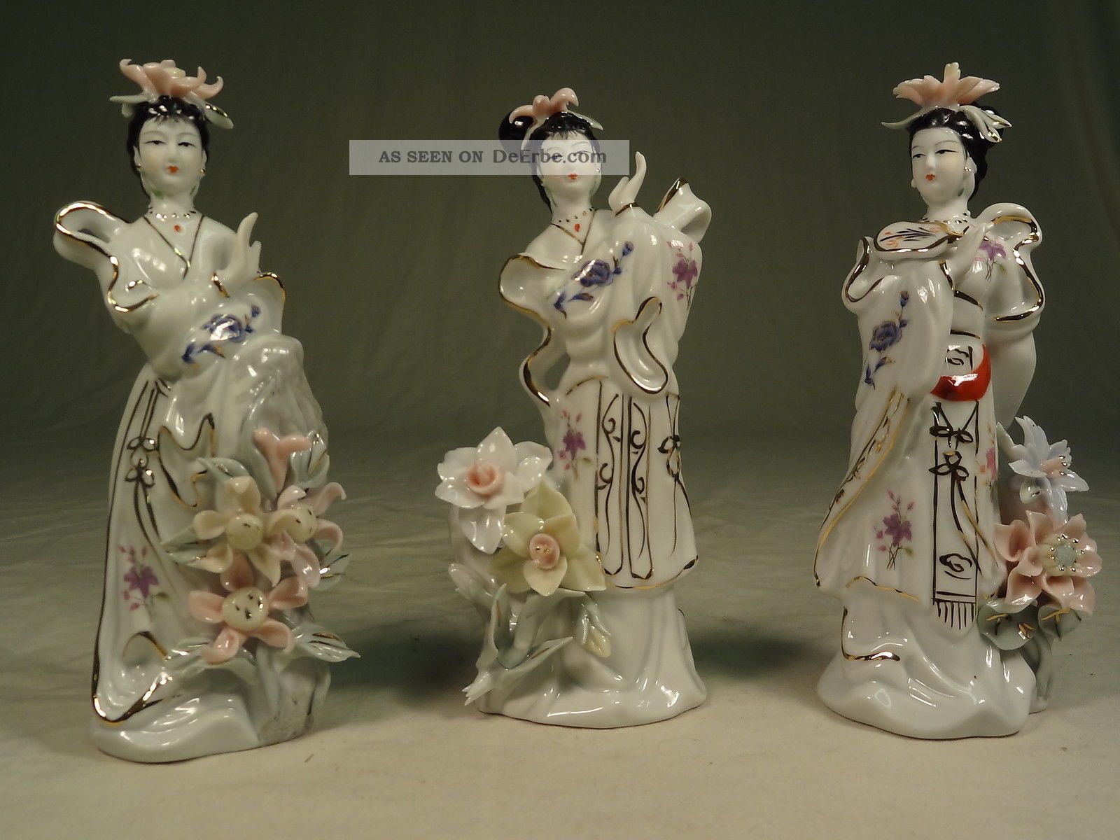 Drei Porzellan Geishas,  China Entstehungszeit nach 1945 Bild