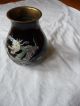 Metall Email Kupfer Vase Schwarz Mit Perlmutt Motiv Drachen Asiatika: China Bild 1