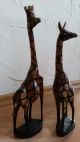 Afrikanische Figuren Giraffen Aus Massivholz,  Handgeschnitzt Westafrika Entstehungszeit nach 1945 Bild 2