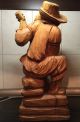 Holzfigur Handgeschnitzt Alter Mann Mit Mandoline Höhe: 52 Cm Gewicht 3.  5 Kg Entstehungszeit nach 1945 Bild 5