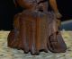 Antike Fein Geschnitzte Holzfigur Kampf Mit Dem Faun Zwerg Fabelwesen Signiert Asiatika: Japan Bild 5