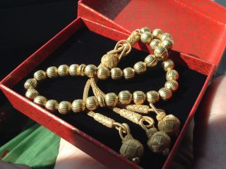 Tesbih Gebetskette Islamic Prayer Beads 925/karat Silber Mit 22 Karat Vergoldet Bild