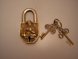 Vorhängeschloss Aus Tibet (metal Padlock) Ta8 Bild