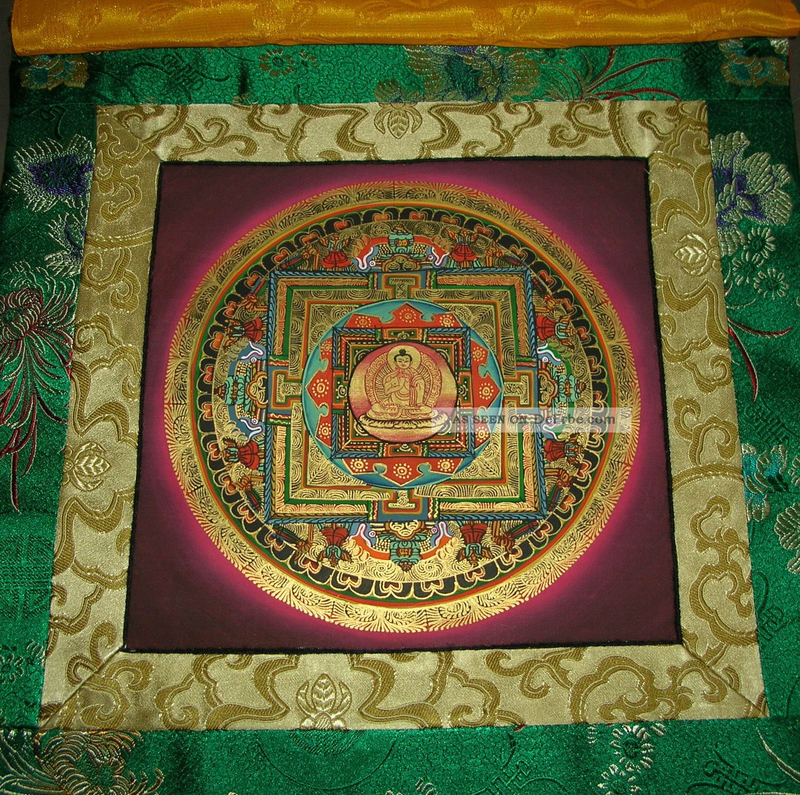 Traum - Thangka Feines Kalachakra Mandala In Brokat Nepal Entstehungszeit nach 1945 Bild
