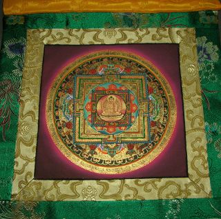 Traum - Thangka Feines Kalachakra Mandala In Brokat Nepal Bild
