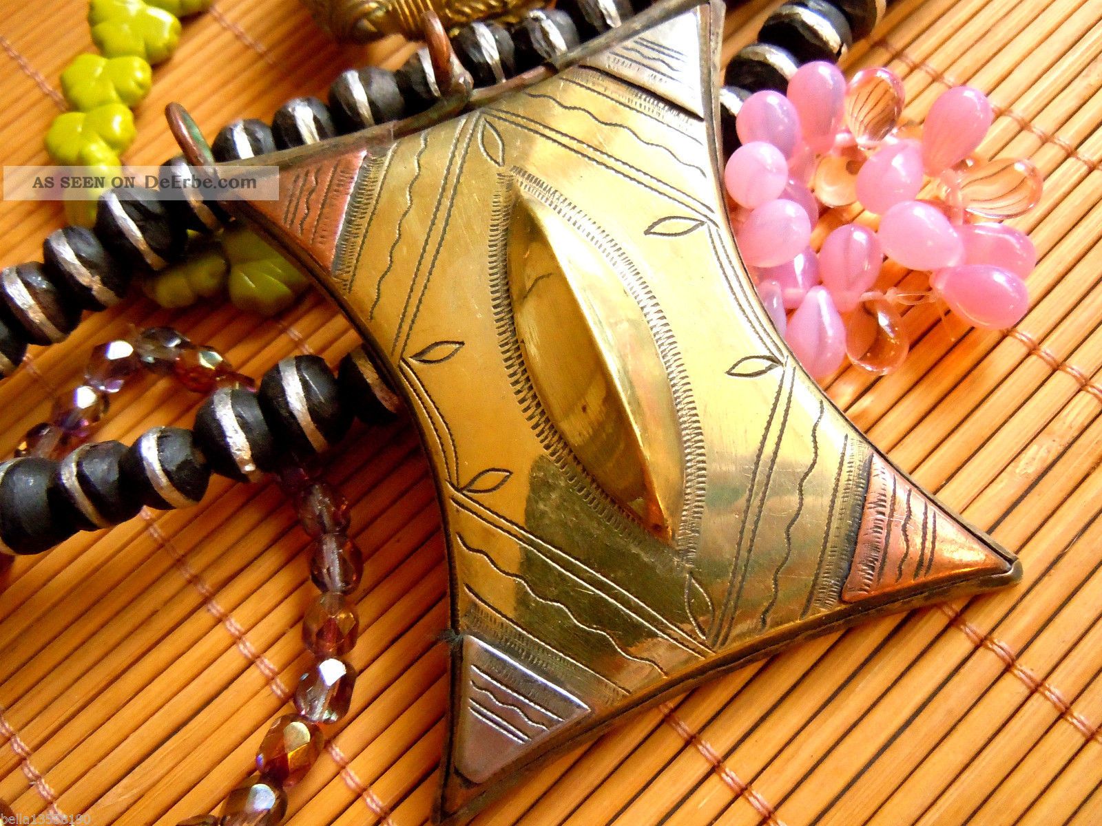 Besonders Schöner Tuareg Tscherot - Anhänger In Längsform - 3metalle - Handmade Entstehungszeit nach 1945 Bild