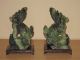 2 Jade Drachen Marmor Tempelwächter Handarbeit 22cm Hoch Asiatika: China Bild 3
