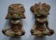 Mexiko Inka Maya 2 Stück Figuren Statue 12cm Aus Ton Mexico Südamerika Internationale Antiq. & Kunst Bild 2