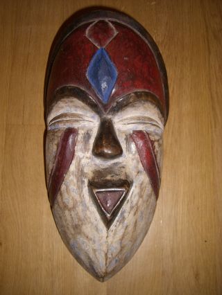 Alte Afrikanische Skulptur Wandmaske Maske Aus Holz Geschnitzt Höhe Ca.  30cm Bild