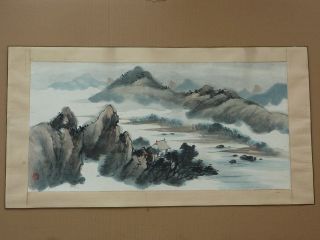 Alte Chinesische Tuschemalerei - Landschaft (1),  Antik - Signiert Bild