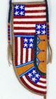 Sioux Indianer Riesige Bowie Messerscheide Hirschleder Glasperlen üppig Bestickt Nordamerika Bild 1