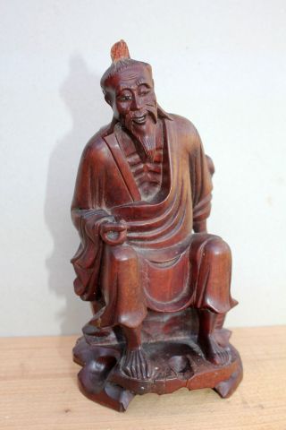 Alte Holzfigur Skulptur Schnitzerei China Um 1900 (?) 20cm Bild