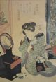 Druck Holzschnitt Surimono Kunisada Japanisches Wandbild Asiatika: Japan Bild 3