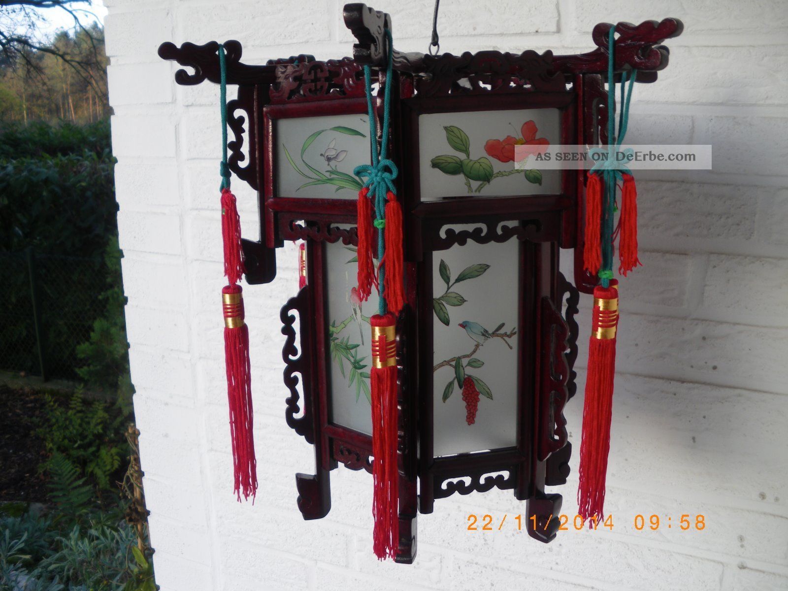 Orig.  Chinesische Traditionelle Deko Lampe.  Bitte Ansehen. Entstehungszeit nach 1945 Bild