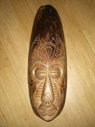 Alte Afrikanische Skulptur Wandmaske Maske Aus Holz Geschnitzt Höhe Ca.  29,  5cm Bild
