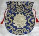 Mala Bag Schmuck - Stoffsäckchen Gr.  L Blau Lotos Verpackung Tibet Nepal Indien Entstehungszeit nach 1945 Bild 1