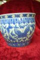 Alte Vase,  Blumentopf Porzellan China,  Blau - Weiß Handarbeit,  Höhe 25 Cm Entstehungszeit nach 1945 Bild 5