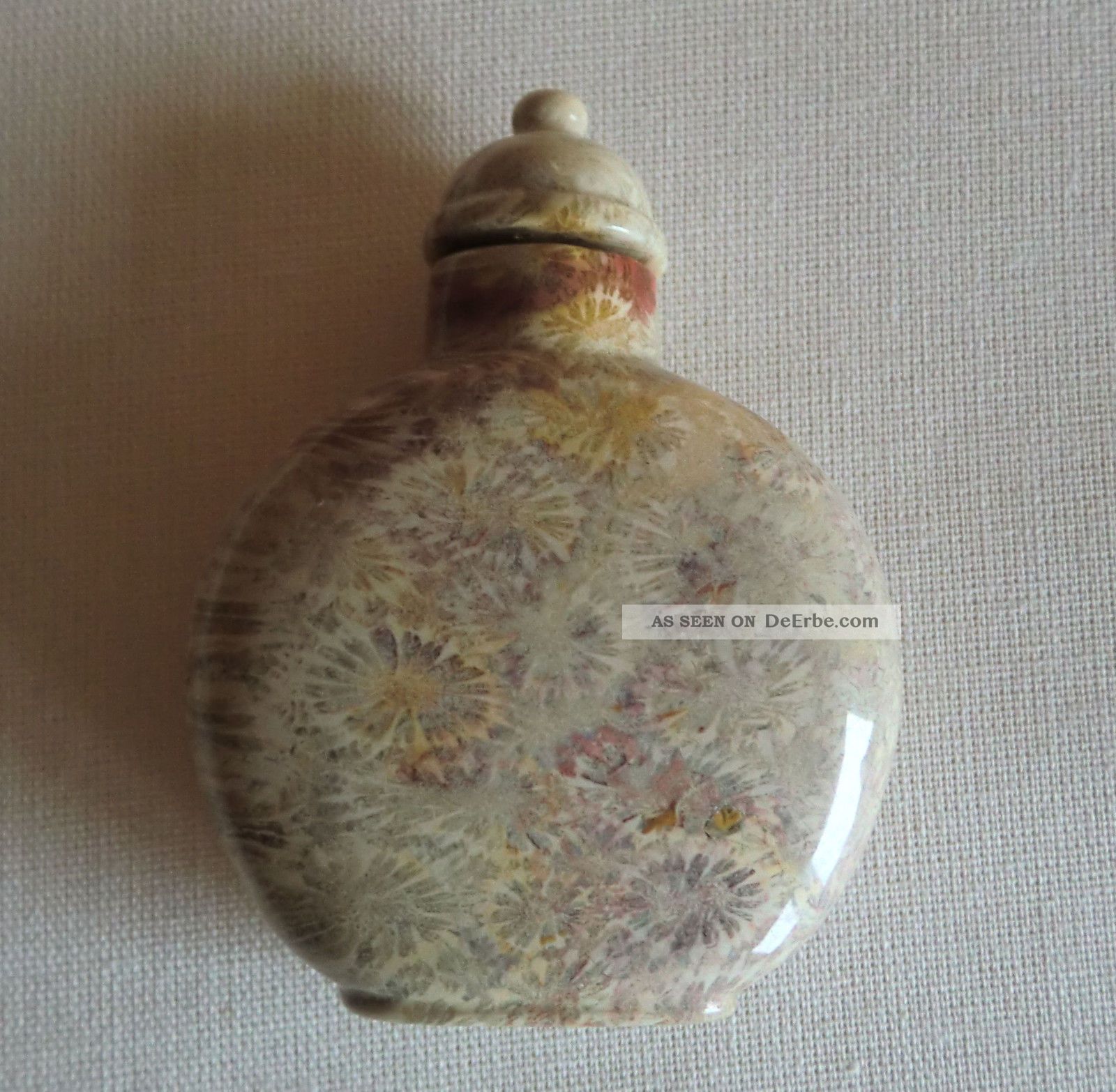 Schnupftabakflasche / Snuffbottle,  Versteinerte Koralle RaritÄt,  Ca.  5 Cm Entstehungszeit nach 1945 Bild