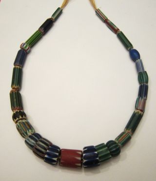 Alte Venezianische Glasperlen,  Chevron,  Old Venetian Trade Beads,  Chevron Bild