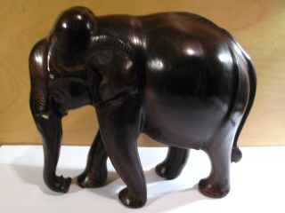 Holzfigur - Schöner Elefant - Handarbeit - Mahagoni - Höhe Ca.  21 Cm,  Ca.  1,  66 Kg Bild