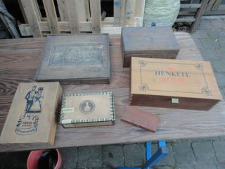 6 Alte Holzschachteln Schachteln Kisten Holzkisten Deko Bild