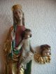 Madonna Mit Kind Und Engel Holzfigur Handgeschnitzt 64 Cm. Skulpturen & Kruzifixe Bild 1