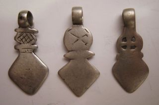3 Silberanhänger,  Kreuzähnlich,  Äthiopien,  3 Silver Cross Pendants,  Ethiopia Bild