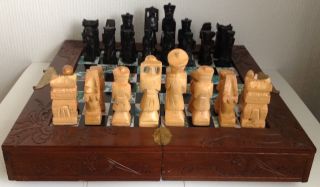 Altes Chinesisches Schachspiel,  Handarbeit Aus Den 70er Jahren Bild