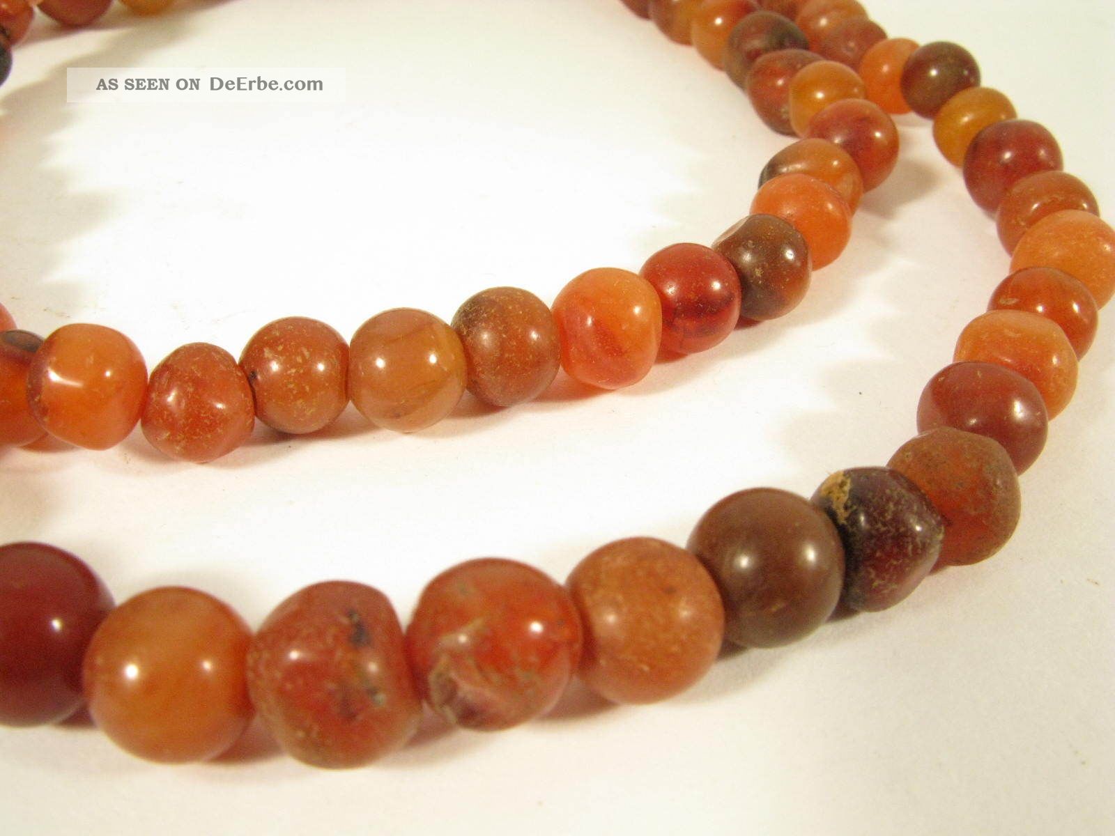 Schöner Strang Alte Achatperlen Karneol Old Agate Carneol Stone Beads Afrozip Afrika Bild