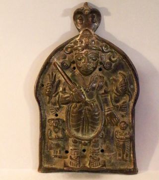 Antike Bronze Platte - Indien Um 1800 - Von Zeremonial Wagen - Selten Bild