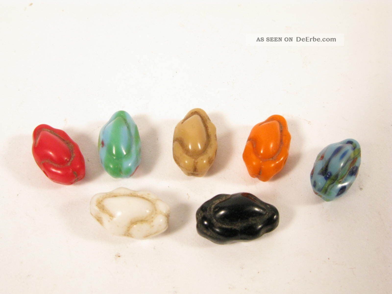 Alte Glasperlen Böhmen Kauri Schnecken Old Bohemian Glass Cowry Beads Afrozip Afrika Bild