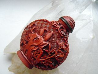 Antike Chinesische Snuff Bottle Flakon Um 1910 Roter Lack? Ansehen Bild