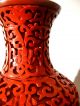 Chinesische,  Rot Geschnitzte Lack Vase In Einem Hervorragendem. Asiatika: China Bild 3