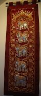Wandbehang,  Elefanten,  Asien,  Wandteppich,  Elefantenbild Unikat,  Handarbeit Entstehungszeit nach 1945 Bild 2