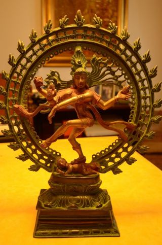 Shiva Nataraja Edel Bronze Statue Dancing Tanzen Indische Gott Nepal Hindu Bild