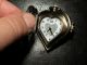 Messing Herz Anhänger Amulett Uhr Quarz Kette Halskette Quarzuhr Medaillon Liebe Entstehungszeit nach 1945 Bild 1