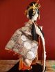 Old Gofun Handmade Rare Japanese Iki Ningyo Doll Silk 70cm 27,  5 Inch Oiran Asiatika: Japan Bild 3