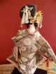 Old Gofun Handmade Rare Japanese Iki Ningyo Doll Silk 70cm 27,  5 Inch Oiran Asiatika: Japan Bild 4