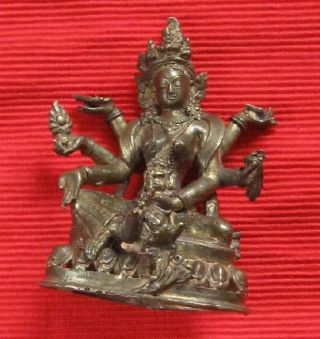 Tibet - Nepal: Vasudhara Statue Tara Buddha Göttin - Aus Bronze Bild